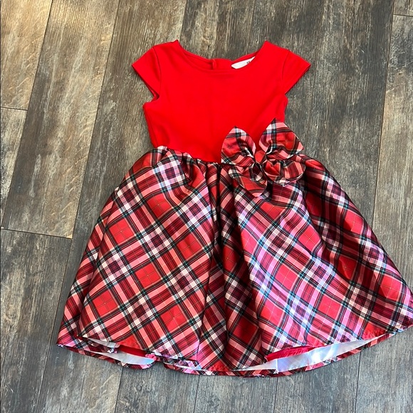 H&M Red and White Fit and Flare Dress with Pleated Skirt - Picture 1 of 9